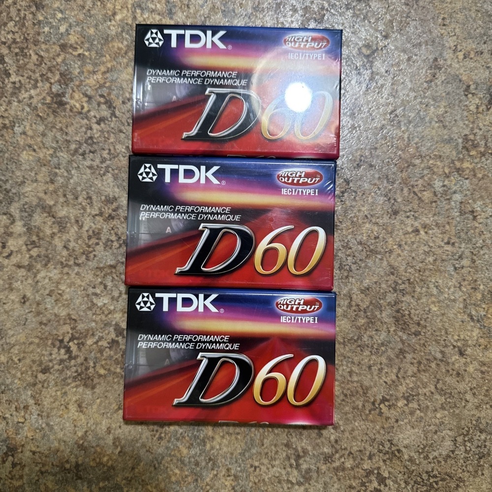 TDK HIGH OUTPUT Dynamic Performance D60 Audio Cassette 3 Pack